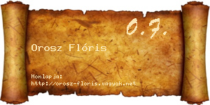 Orosz Flóris névjegykártya